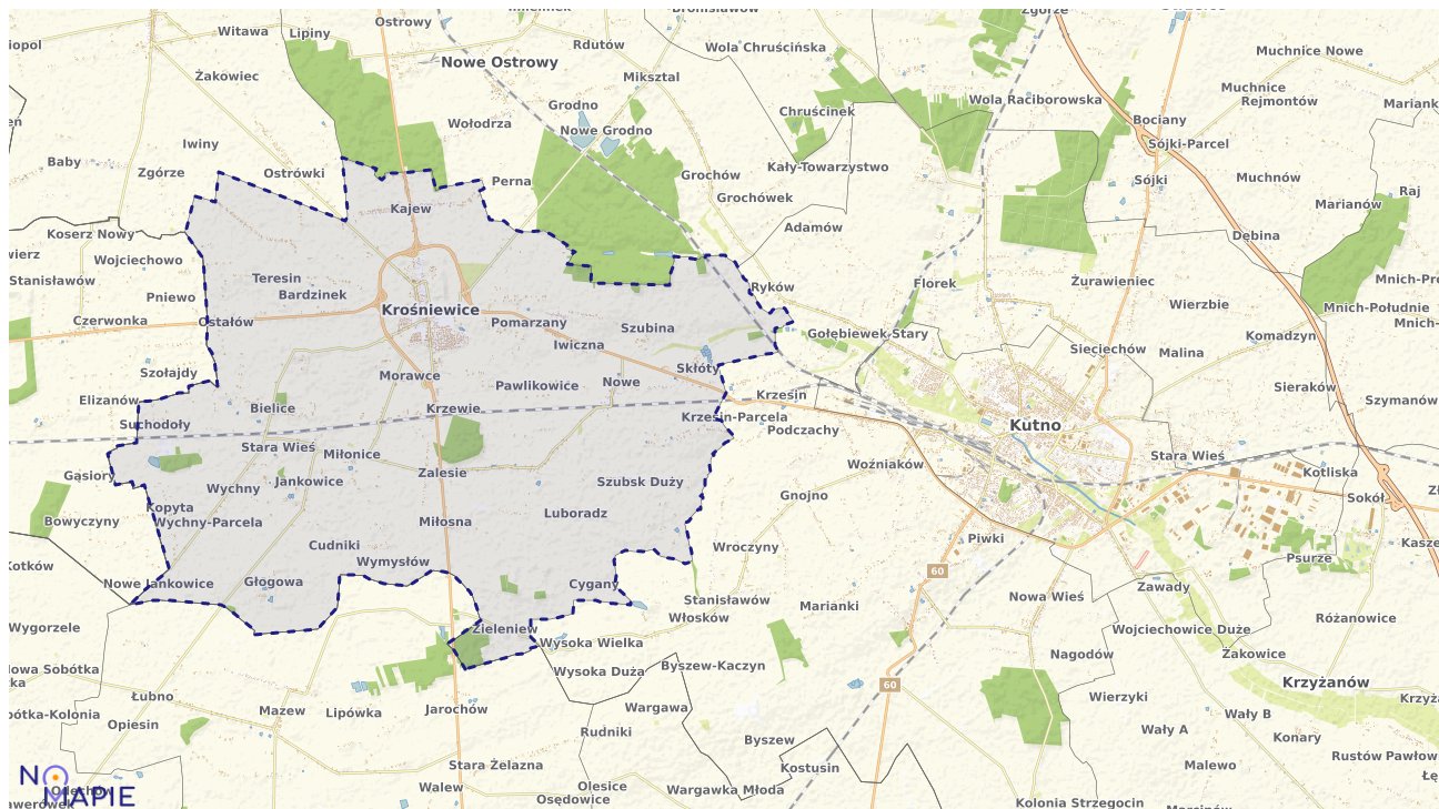 Mapa wyborów do sejmu Krośniewice